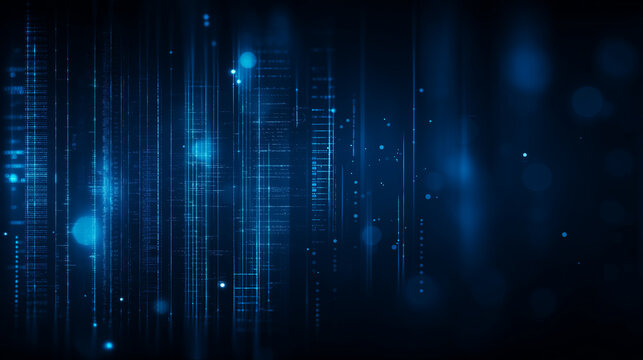 Abstract Vertical Blue Data Light Streams