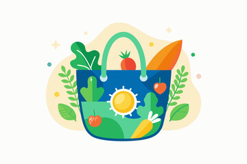 reusable beach bag vegetables