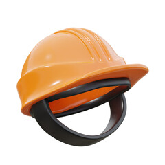 orange Helmet 3d icon illustration