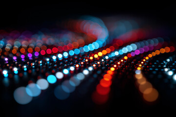 Colorful Abstract Light Dots in Motion