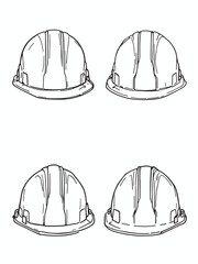 helmet cap hat line art style for modern artwork.eps