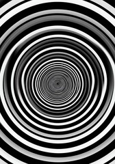 Naklejka premium Black and white hypnotic circle design