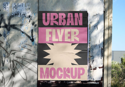 Urban poster Mockup Template for Outdoor Advertising