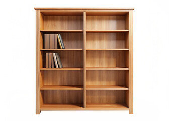 wooden Bookshelf isolated on white background


