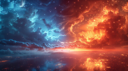 versus background image, two team, with spotlights for logo, left and right, match or clash concept