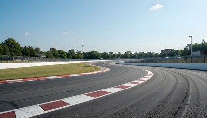 Empty race track curve
