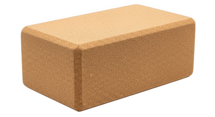 A textured rectangular block with rounded edges is displayed against a black backdrop in studio