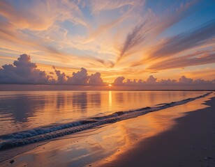 Sarasota Sunset Reflections on North Lido Key Beach