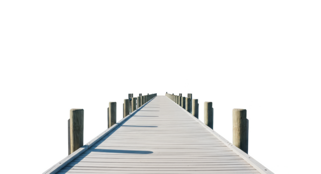Pier vanishing into enigmatic darkness