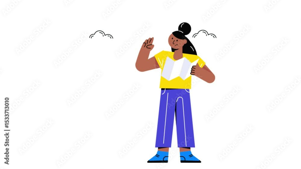 Poster finding direction 2d flat animations.