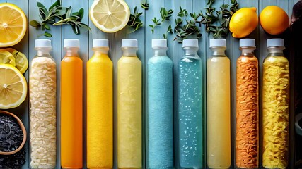 Many different types of bottles on a table deep cleaning essentialsd