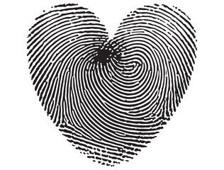 HEART FINGERPRINT SILHOUETTE