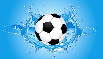Naklejka premium Soccer ball in water splash.
