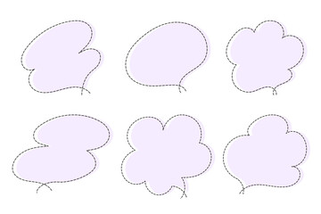 点線で作ったシンプルなかわいい吹き出しセット　紫