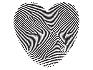 HEART FINGERPRINT SILHOUETTE