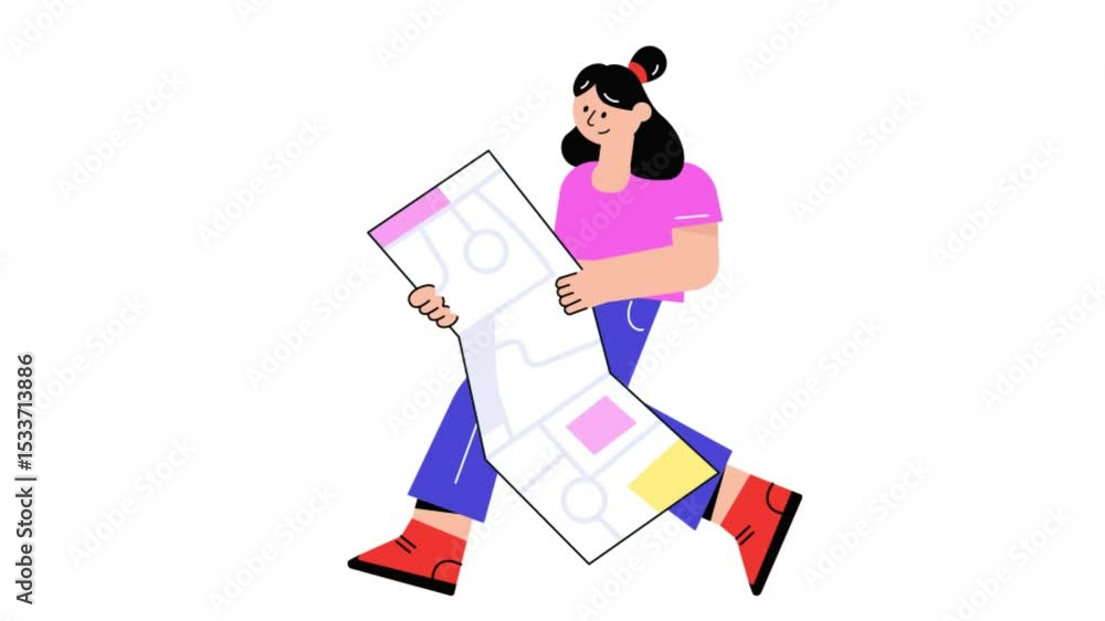 Poster map navigation 2d flat animations.