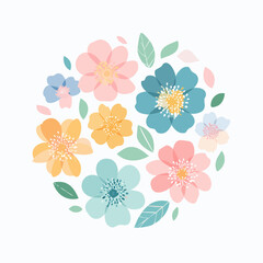 Obraz premium abstract modern art illustrations of cutout flowers, minimalist design