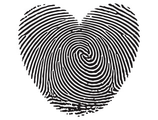 HEART FINGERPRINT SILHOUETTE