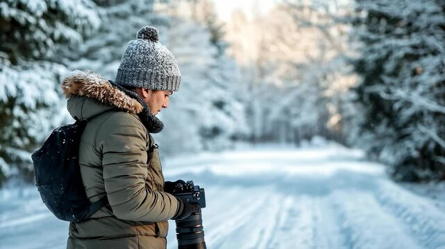 Winter Forest Snow Scenery Photographer Outdoor Creation