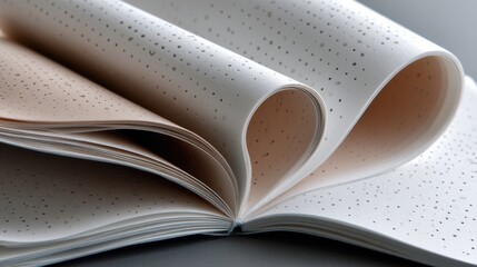 A book is opened to a page with a heart shape