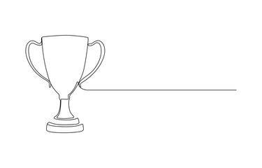 Winner Trophy continuous line art drawing