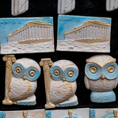 Colourful and funny fridge magnets, for sale in Athens, Greece