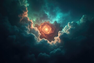 Cosmic Nebula Celestial Clouds Glowing Nebula Space Art Galaxy Background Universe