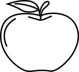 apple vector illustration on white background, liner style