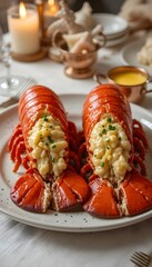 Buttered Lobster Tail in a Fine Dining Setting