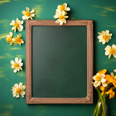 chalkboard with flowers