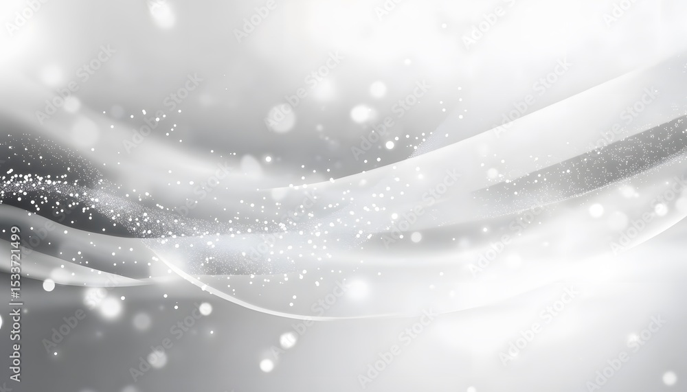 Poster silver shimmering abstract background with flowing lines.