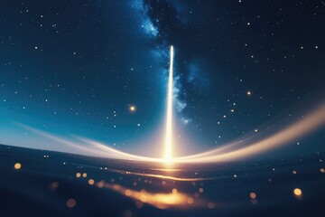 Rocket Launch Night Sky Ascent Space Exploration