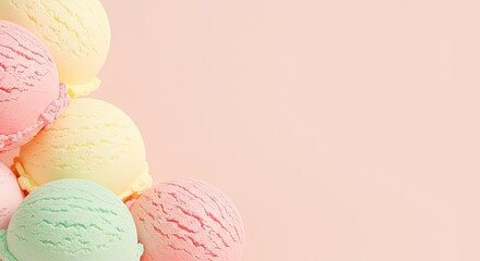 Minimalist Pastel Swirl Ice Cream Background Abstract Food