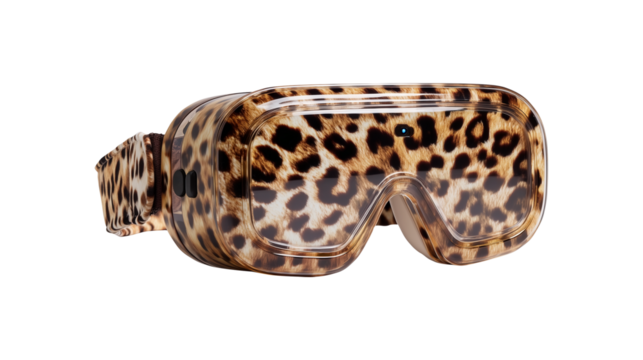 Stylish VR device combining technology and trendy leopard pattern design