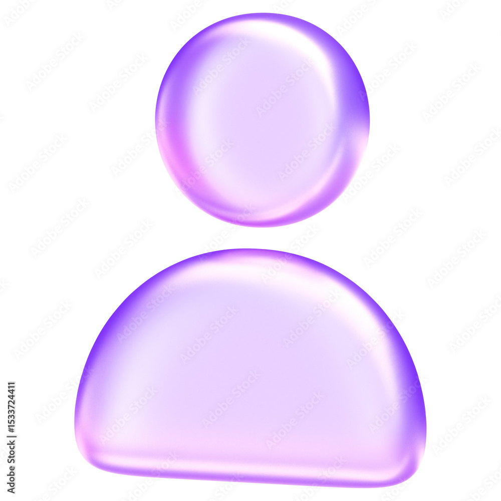 Fototapete minimal glassmorphism user icon symbolizing profile, account, or user interface element in digital a