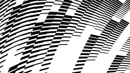 Vector abstract geometric seamless pattern with wave fading lines, tracks, halftone stripes. Extreme sport style illustration, urban art. Trendy monochrome graphic texture. Stylish sports pattern.