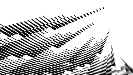 Vector abstract geometric seamless pattern with wave fading lines, tracks, halftone stripes. Extreme sport style illustration, urban art. Trendy monochrome graphic texture. Stylish sports pattern.