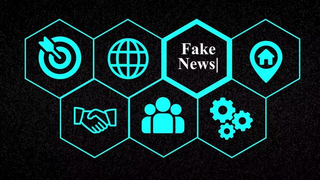 Global impact of fake news and disinformation conceptual graphics presentation