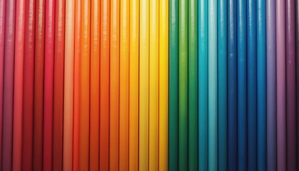 Obraz premium Abstract rainbow colored pencils vertical lines background. Color spectrum pencils arranged in rows. Creative art supplies, drawing tools. Education, school concept, creative kids art project.