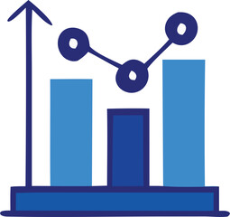 Hand drawn bar graph illustrating upward trend in business growth and data analysis
