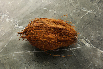 Natural exotic brown hairy coconut
