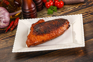 Roasted duck breast in cherry