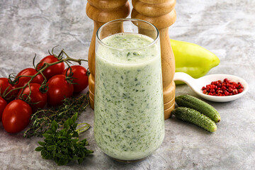 Fresh dietary detox cucumber smoothie