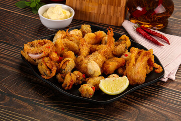 Fritto misto - deep fried seafood mix
