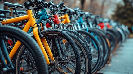 parking, sport, street, bikes, row, ride, urban, red, park, 