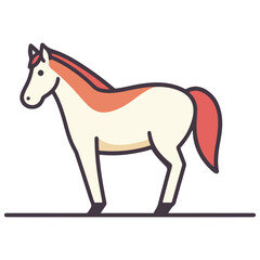 Obraz premium horse, animal, vector, transparent background, creature, farm, mammal, mane, nature, wild, mustang, equine, cute, isolated, pet