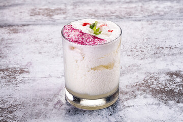 Cocktail pina Colada with pineapple and coconut