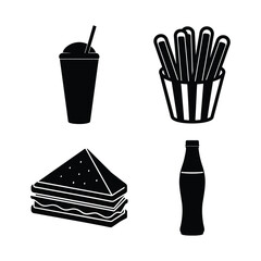 Set of Fast Food Variety Vector Design