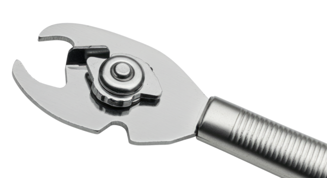 Closeup of a Silver Can and Bottle Opener Tool. - Powered by Adobe