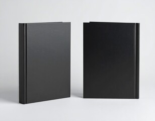 black book cover mockup, neutral background, front and back view